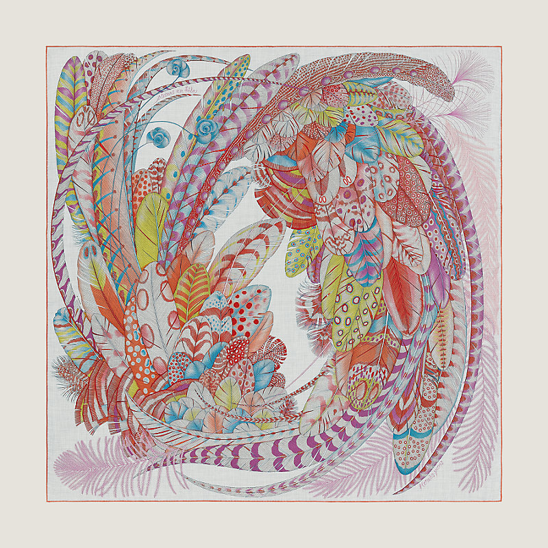 Plumes en Fete shawl 140 | Hermès Saudi Arabia
